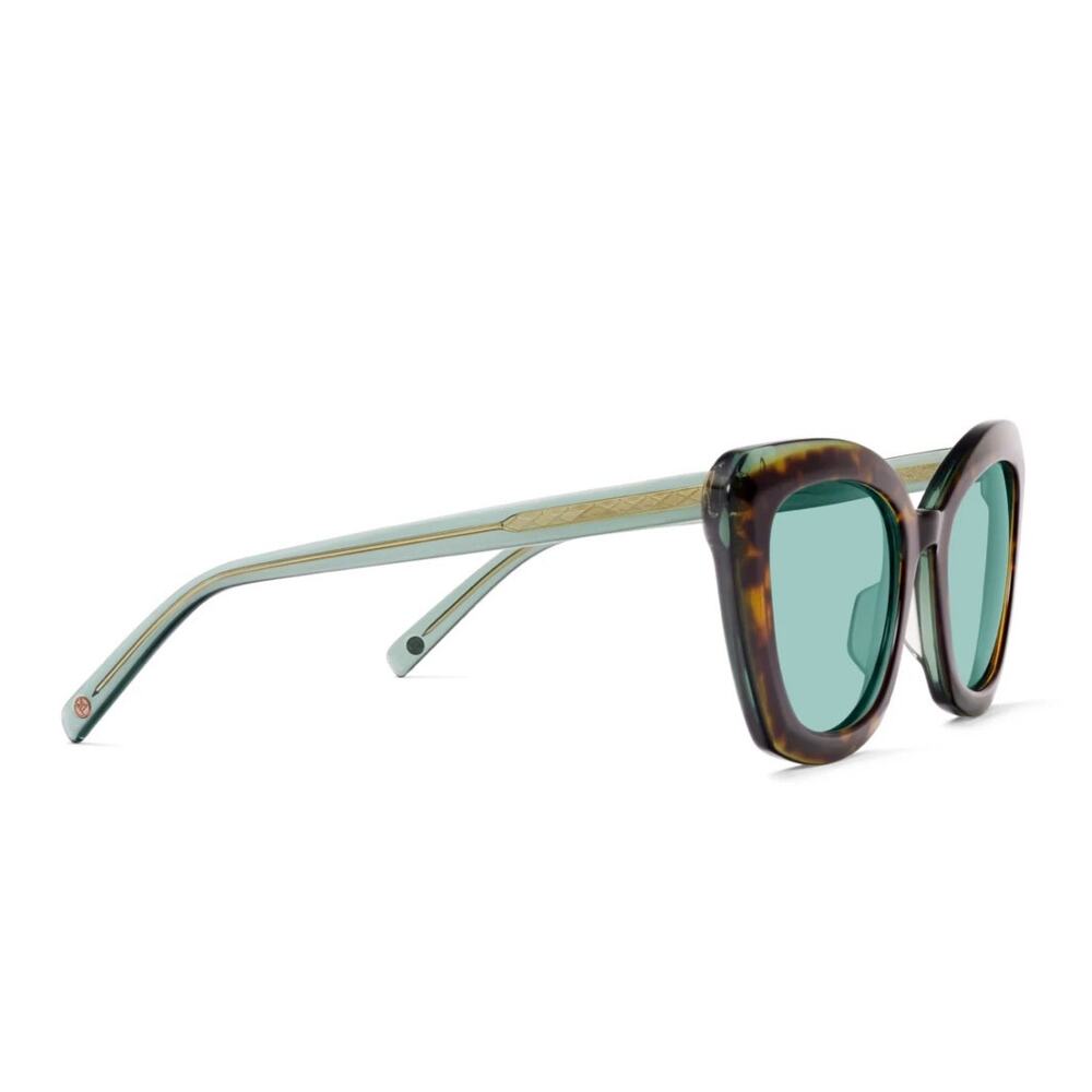 Morgenthal Frederics Marquise Cat Eye Sunglasses Green Tortoise
